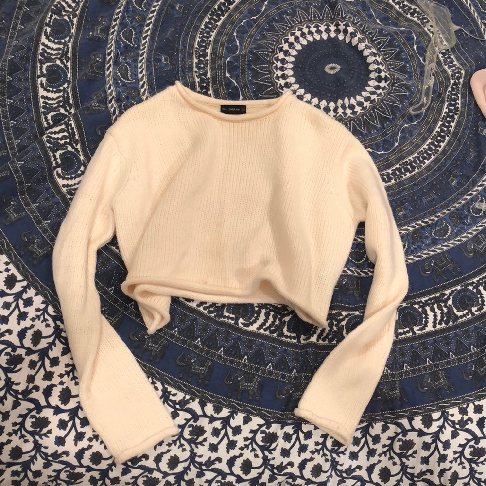 Zara cropped knit sweater